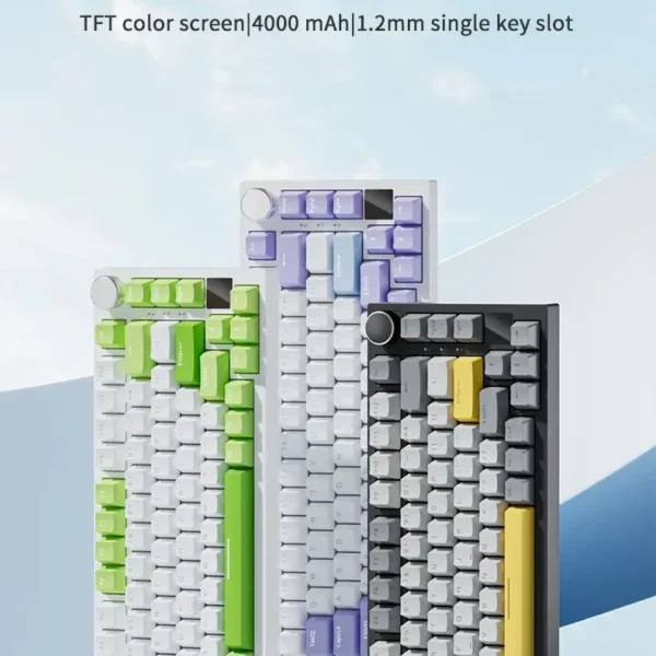 AJAZZ AK820/AK820Pro Mechanical Keyboard TFT Screen Multifunctional Knob Gaming Keyboard Wired/2.4GHz/BT Connect PC Keyboard