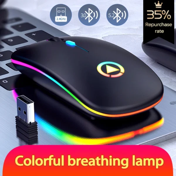 UTHAI A2 Laptop accessories, silent wireless mouse, rechargeable luminous office Bluetooth mouse, Bluetooth three modes