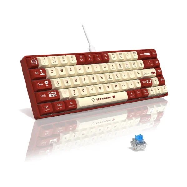 MAMBASNAKE x ATTACK SHARK AK680 65% Wired Mechanical Gaming Keyboard,Hot-Swappable,RGB Rainbow Backlit