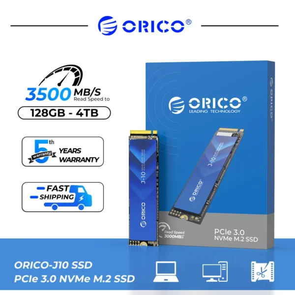 ORICO J10 M.2 SSD NVMe SSD PCIe3.0 SSD 3500MB/s NVMe SSD M.2 M Key 2280 Internal Solid State Drive 1TB 2TB 4TB