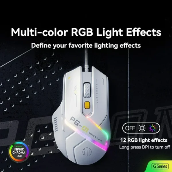 Wired Mouse Gaming Mouse RGB Light Emitting Hardware Macro Programming 12800DPI 1000Hz 6 Keys Computer Mouse For Office Home